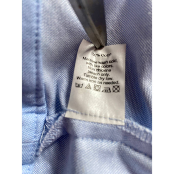 J. Crew Women’s Oxford faux wrap skirt size 10. Blue 100% cotton ruffled hem - Picture 6 of 10